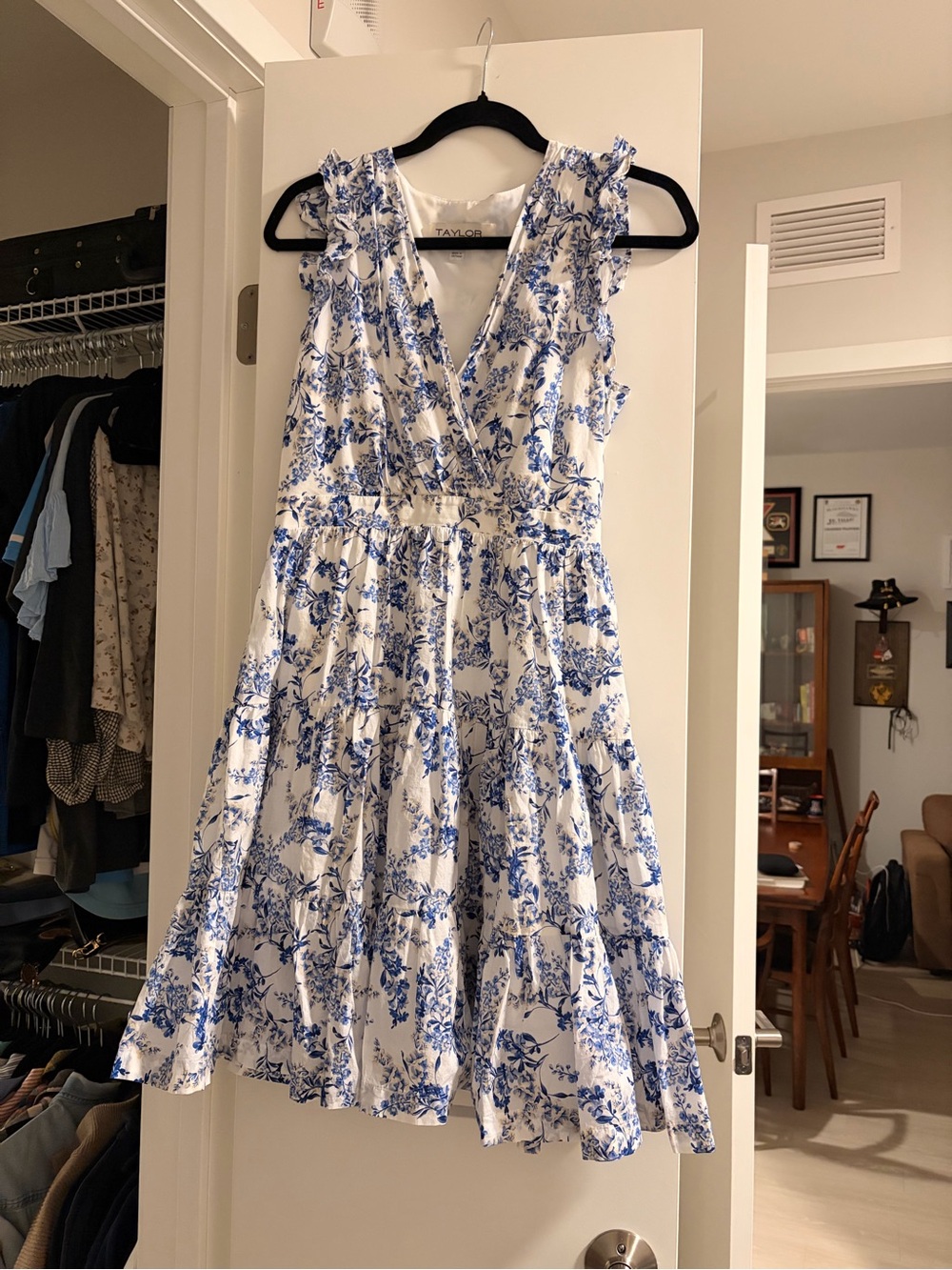 Taylor Blue Floral Print Dress